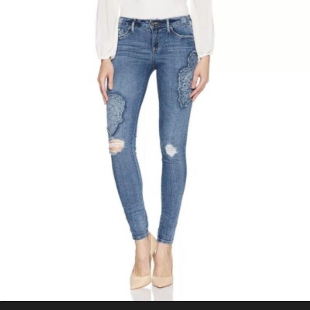 Jessica Simpson Blue Ripped Skinny Jeans